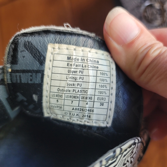 T.U.K Black And White Platform Creepers Size 7 - Picture 7 of 12